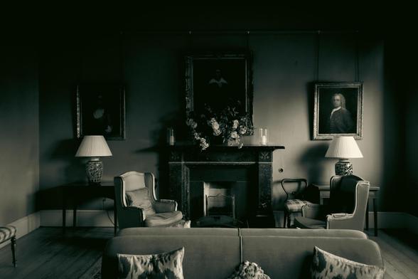 Luxurious interior: sitting room in the manor house.