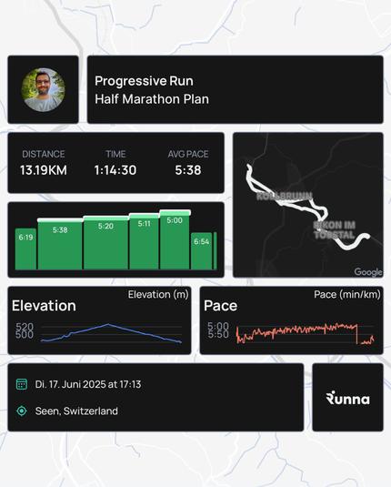 Today’s training summary from the Runna app
