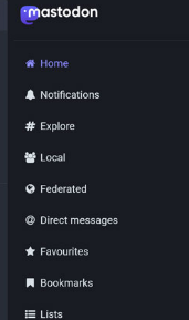 Mastodon Notification in the list is the second row, under the home button