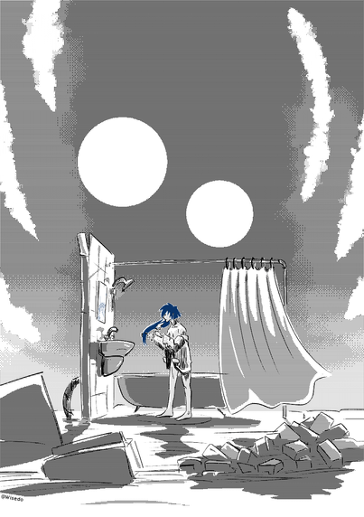 fanart with Legato cutting his hair