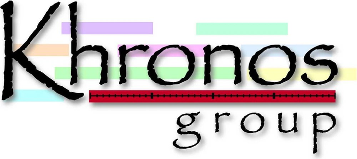 Very ugly Khronos group logo that uses Papyrus font or something