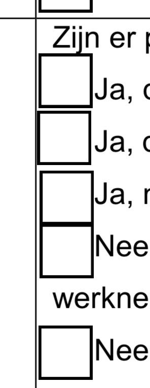 Boxes on a form in response to a question. Every box is slightly misaligned to the other.