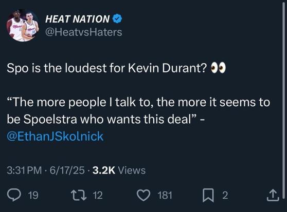 Spo is apparently pushing hard for the KD acquisition