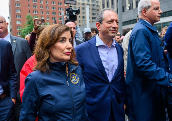 Gov Hochul & Comptroller Lander at a press conference: