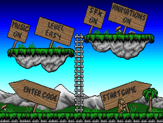 "The Humans" for Commodore Amiga, main menu