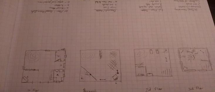 A basic map of the small mostly wood tower.