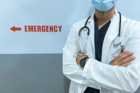 male doctor in white coat