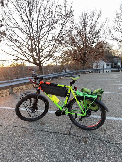 Photo of 1991 Marin Bear Valley eBike at sunset at the middle school parking lot