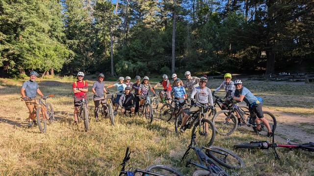 A group of mountain bikers