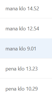 mana Klo 14.52 mana Klo 12.54 mana klo 9.01

pena klo 13.23 pena klo 1029