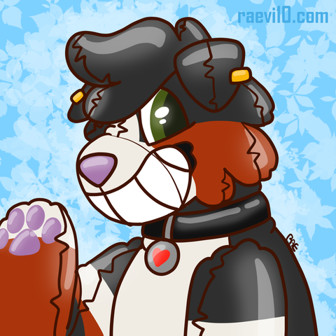 a pooltoy bust of an anthro bernese mountain dog
