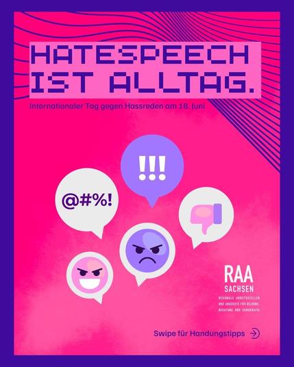 Hatespeech ist Alltag
Internationaler Tag gegen hassreden am 18 Juni
