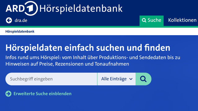 Ein Screenshot der Online-Suchmaske der ARD H#rspieldatenbank.