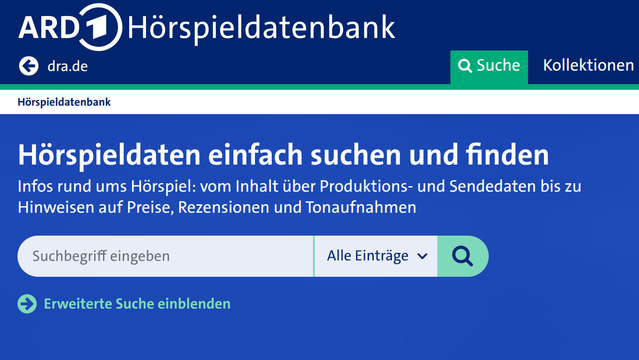 Ein Screenshot der Online-Suchmaske der ARD H#rspieldatenbank.