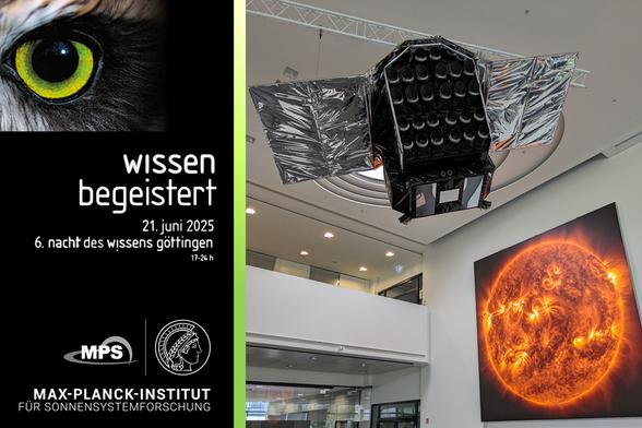 Model of plato and image of the sun