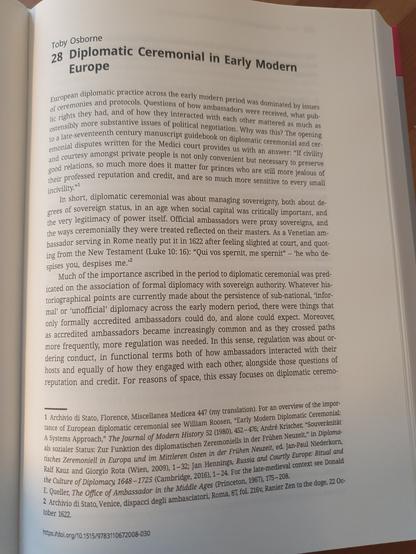 First page of 28 Toby Osborne: Diplomatic Ceremonial in Early Modern Europe