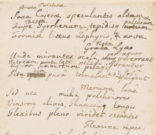 Screenshot of the original MS poem from https://sterncenter.library.jhu.edu/early-book-collections/thomas-gray-manuscripts/