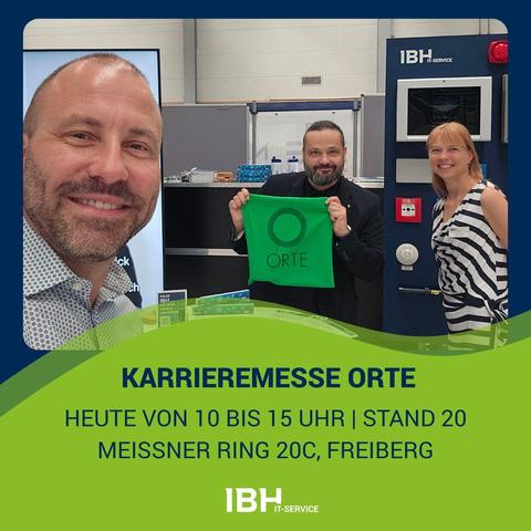IBH Team auf der Karrieremesse ORTE in Freiberg am Messestand.