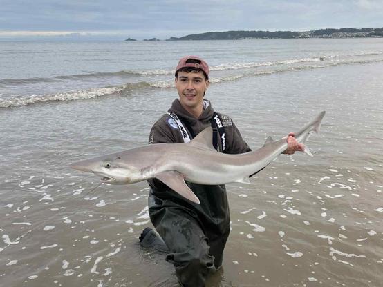 Alex McGlynn and his 40lb tope shark