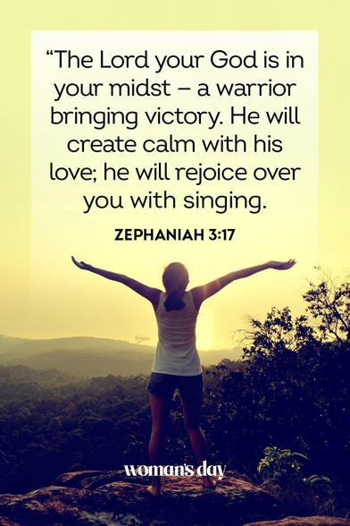 "The Lord your God is in your midst - a warrior bringing victory. He will create calm with His love; He will rejoice over you with singing." - Zephaniah 3:17