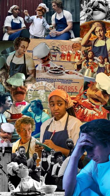 Collage de la serie the bear con personajes de los muppets
