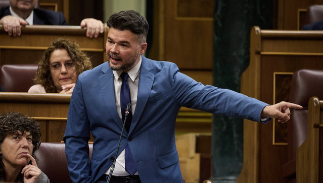 Gabriel Rufián durant la seva intervenció a la sessió de control del Congrés dels Diputats (Europa Press/Jesús Hellín)