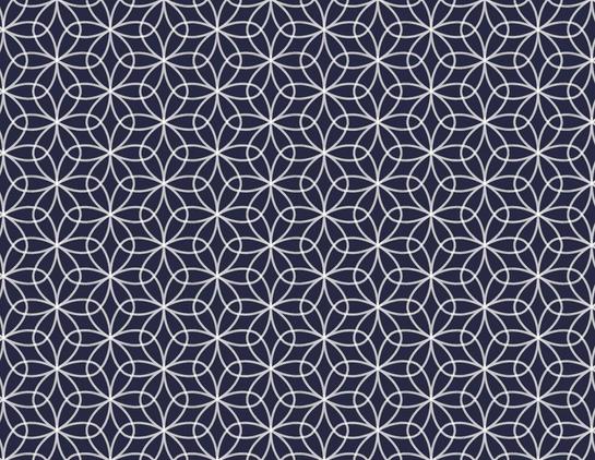 stylized white six petal flowers on a blue background