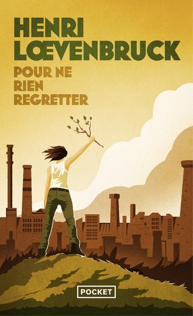 Illustration de couverture. une jeune fille brandit une branche d'arbre dans un geste d'insurrection face à des usines crasseuses
