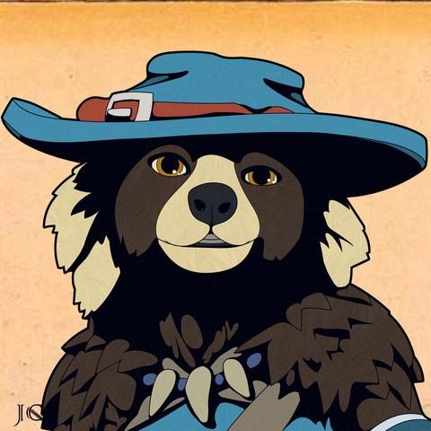 A tanuki girl in a hat