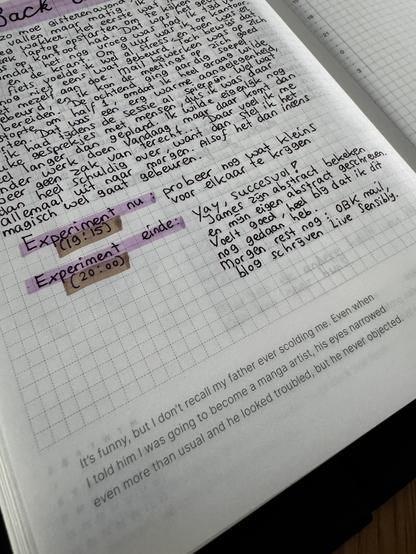 My notebook with the experiment written down: do something small now
