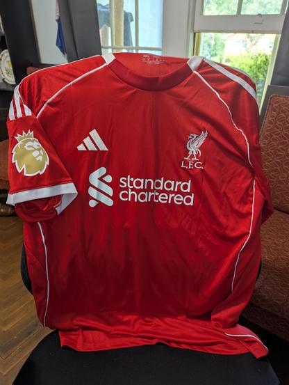 Front of 25/25 Liverpool home jersey