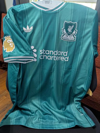 Front of 25/25 Liverpool away jersey
