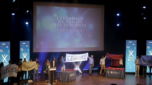 Une dizaine d’étudiants de la prestigieuse école d’ingénieurs a protesté vendredi 13 juin contre le refus de la direction de les laisser évoquer la question environnementale.