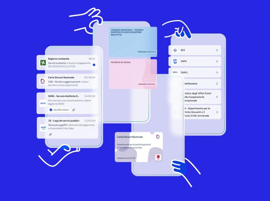 Schermate dell'app IO.