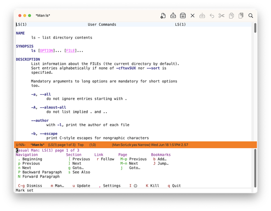 Prototype Casual Transient menu for Man page in Emacs.