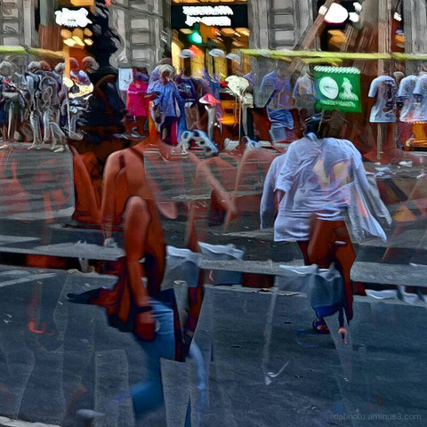 Barcelona digital edited street photography, made with the GNU Image Manipulation Program + G'MIC-Qt filters.