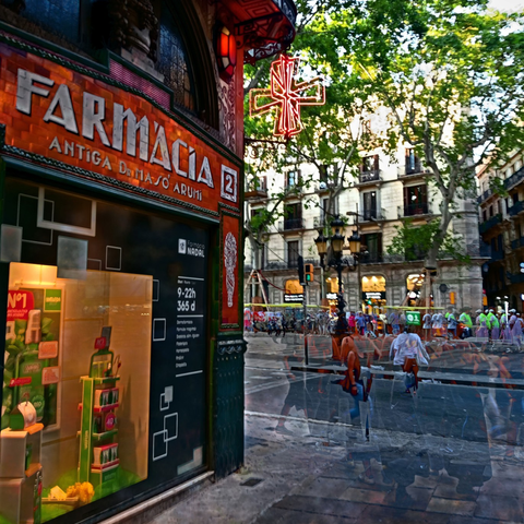 Barcelona digital edited street photography, made with the GNU Image Manipulation Program + G'MIC-Qt filters.