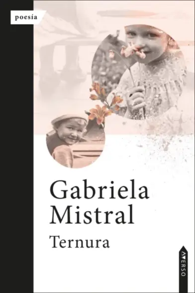 dos fotos de niños en blanco y negro en formato de circulos en diagonal. Una huele flores y otro ve la cámara. Las flores son color salmón. Abajo viene el título y la autora del libro