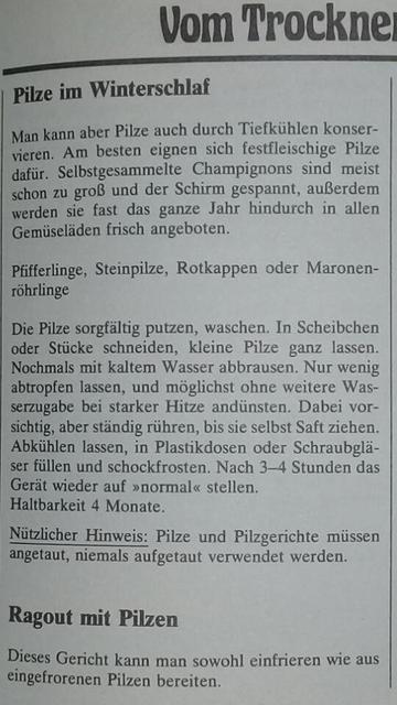Pilzrezept Seite 63:
"Pilze im Winterschlaf"