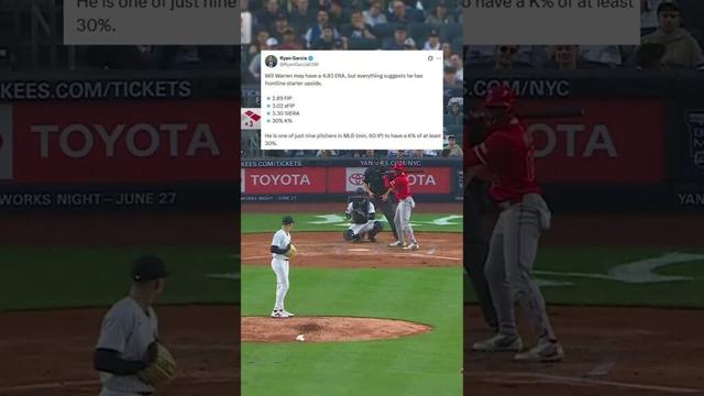 Will Warren is FIRE 🔥 #yankees #mlb #nyy #newyorkyankees
