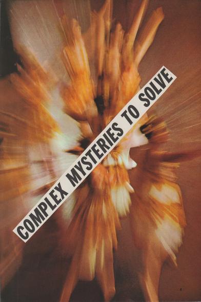 an out-of-focus group of dancers and the words "complex mysteries to solve"
