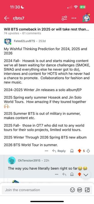 When your BTS predictions come true and more comeback predictions