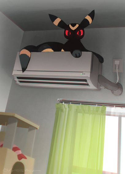 Art of an umbreon by nagasaki_wonderful_polyester. Sourced from e926.net