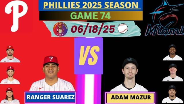 フィラデルフィアフィリーズ @マイアミマーリンズライブプレイバイプレイ(06-18-25)#Phillies #Marlins