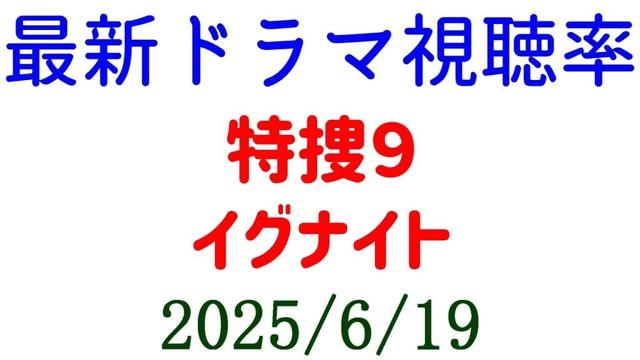 特捜９ イグナイト☆視聴率速報☆2025年6月19日付