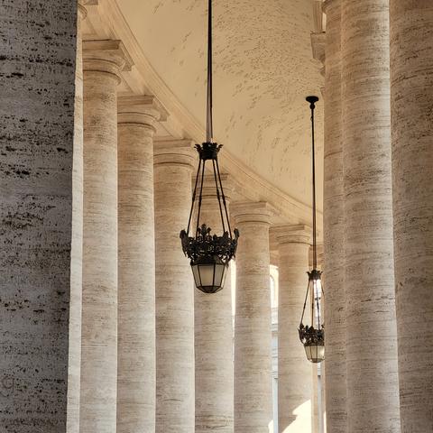 view from inside Bramante's columns around Saint-Peter's square