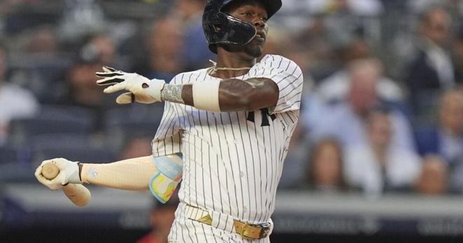 Jazz Chisholm Jr. homers against Angels to end 30-inning scoreless streak for the Yankees | MLB