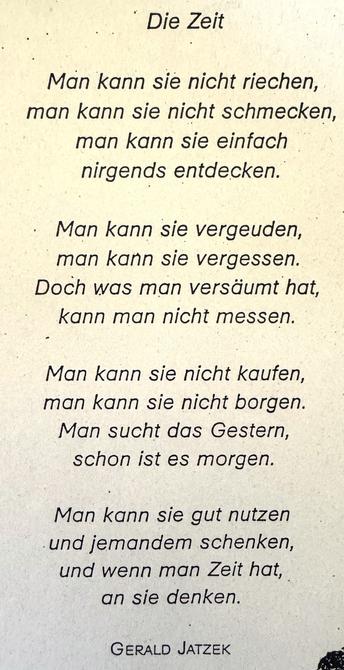 Text über die Zeit