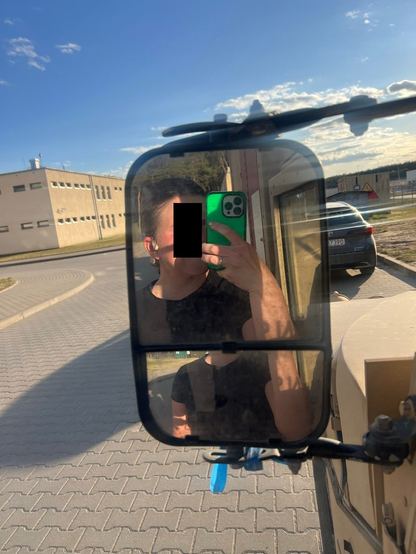 Self of an US soldier entering military grounds in Drawsko, Poland, publicly available on social media
