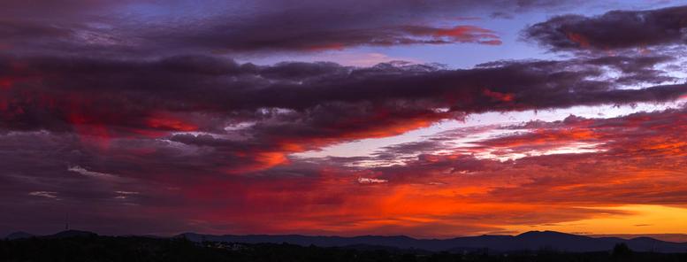 Sunset over Canberra.